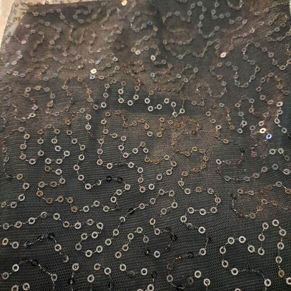 Baby FOX Camisole Tank Top Women's Size 38 M Black Tulle Ruffle Sequin Straps - Picture 6 of 8